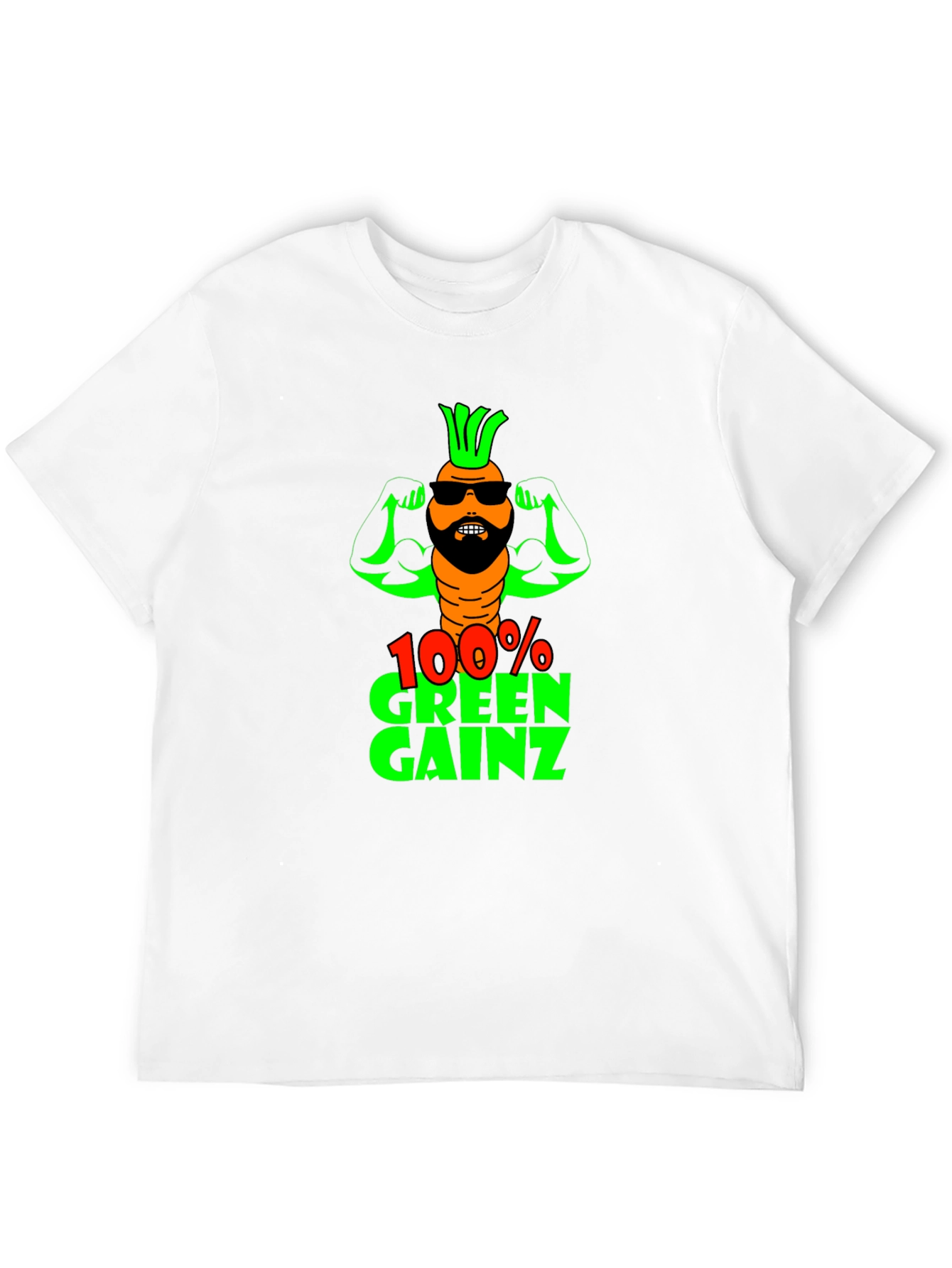 100% Green Gainz T-Shirt: Funny Vegan Fitness Tee