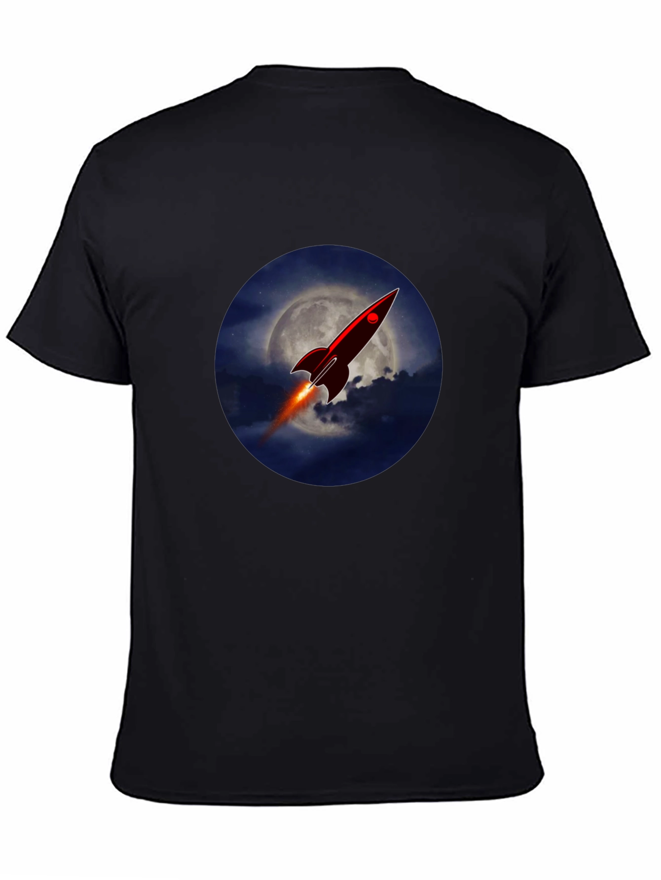 Rocket to the Moon Graphic T-Shirt - Black
