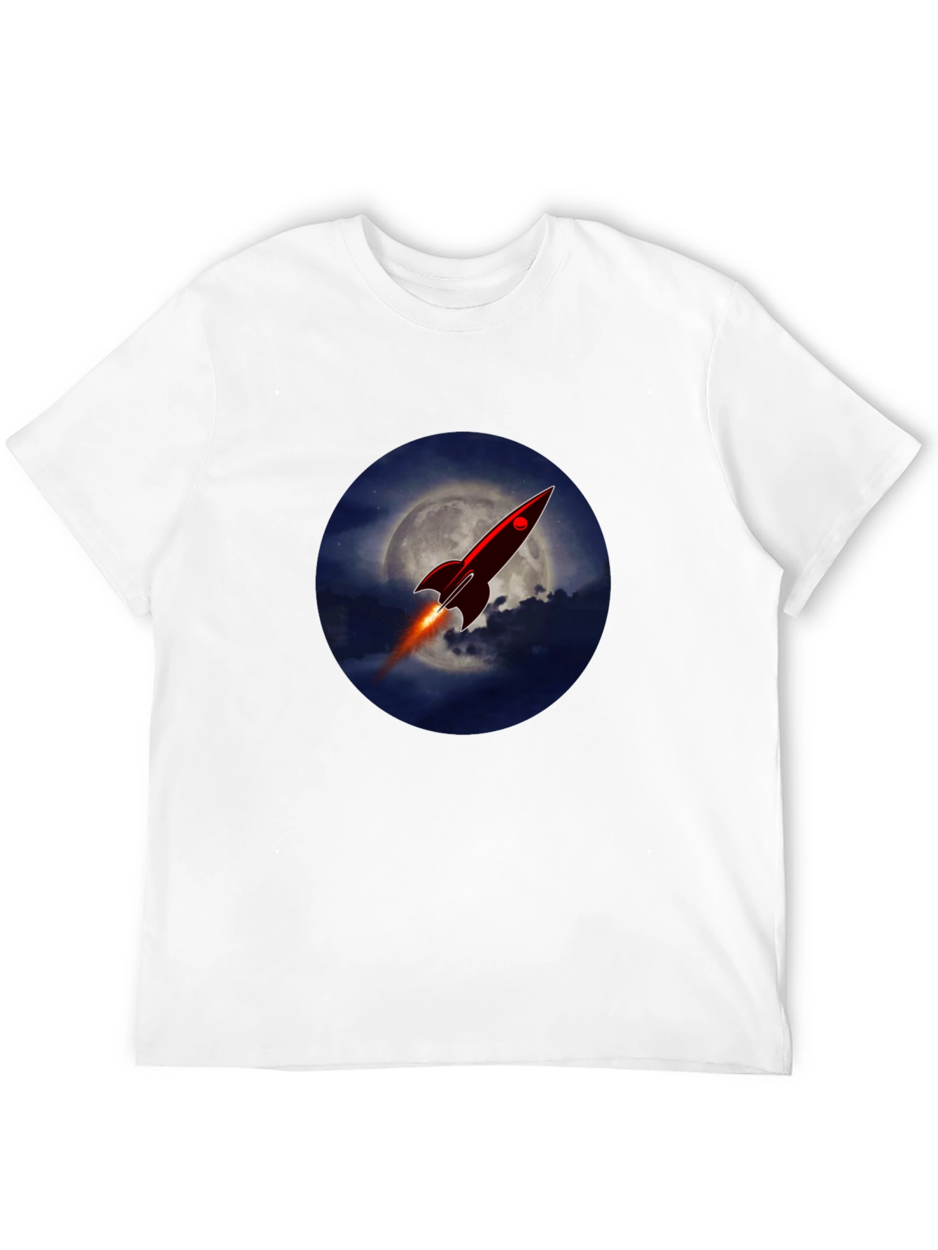 Rocket to the Moon Graphic T-Shirt - Black