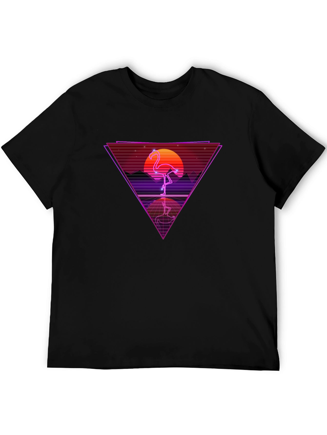 Retro Flamingo T-Shirt - Synthwave Design