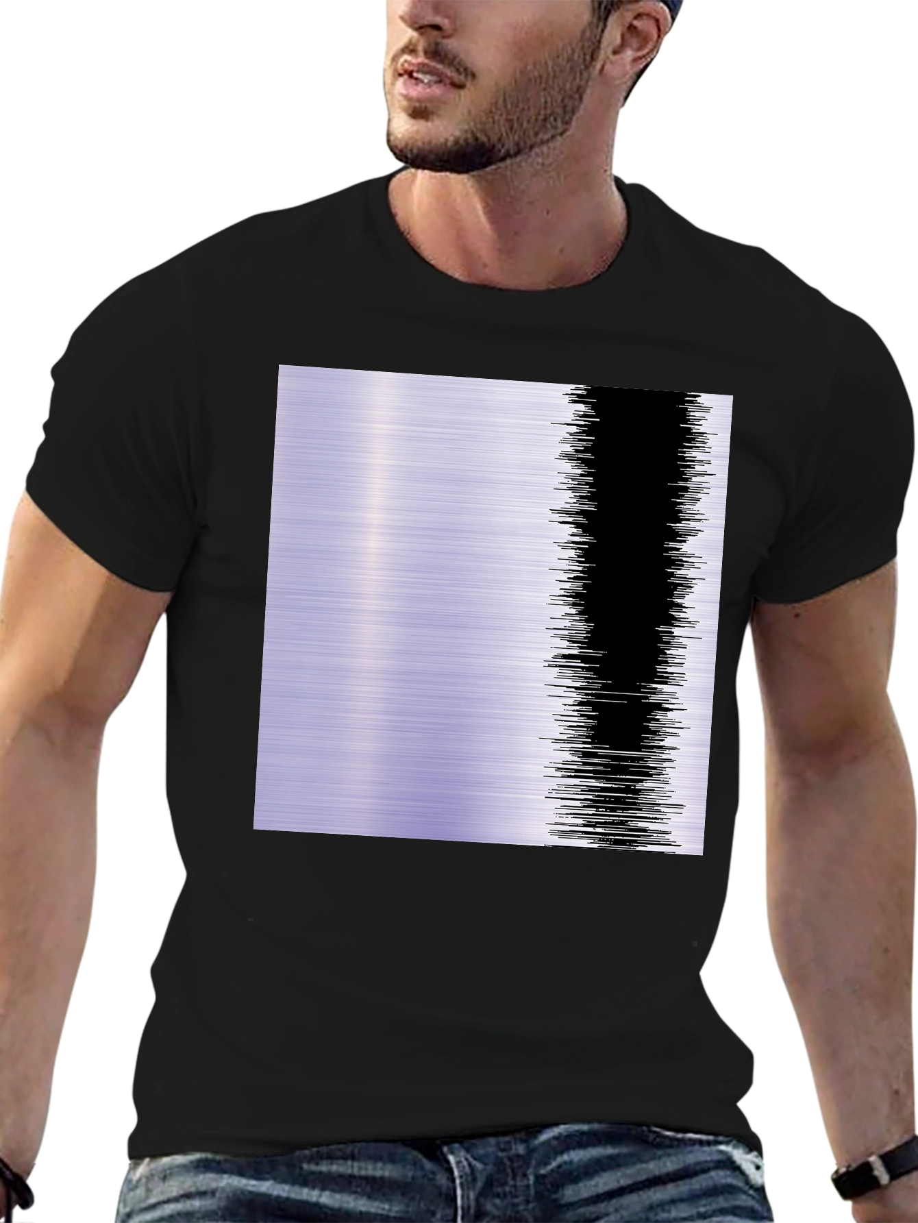 Modern Abstract Graphic T-Shirt - Black