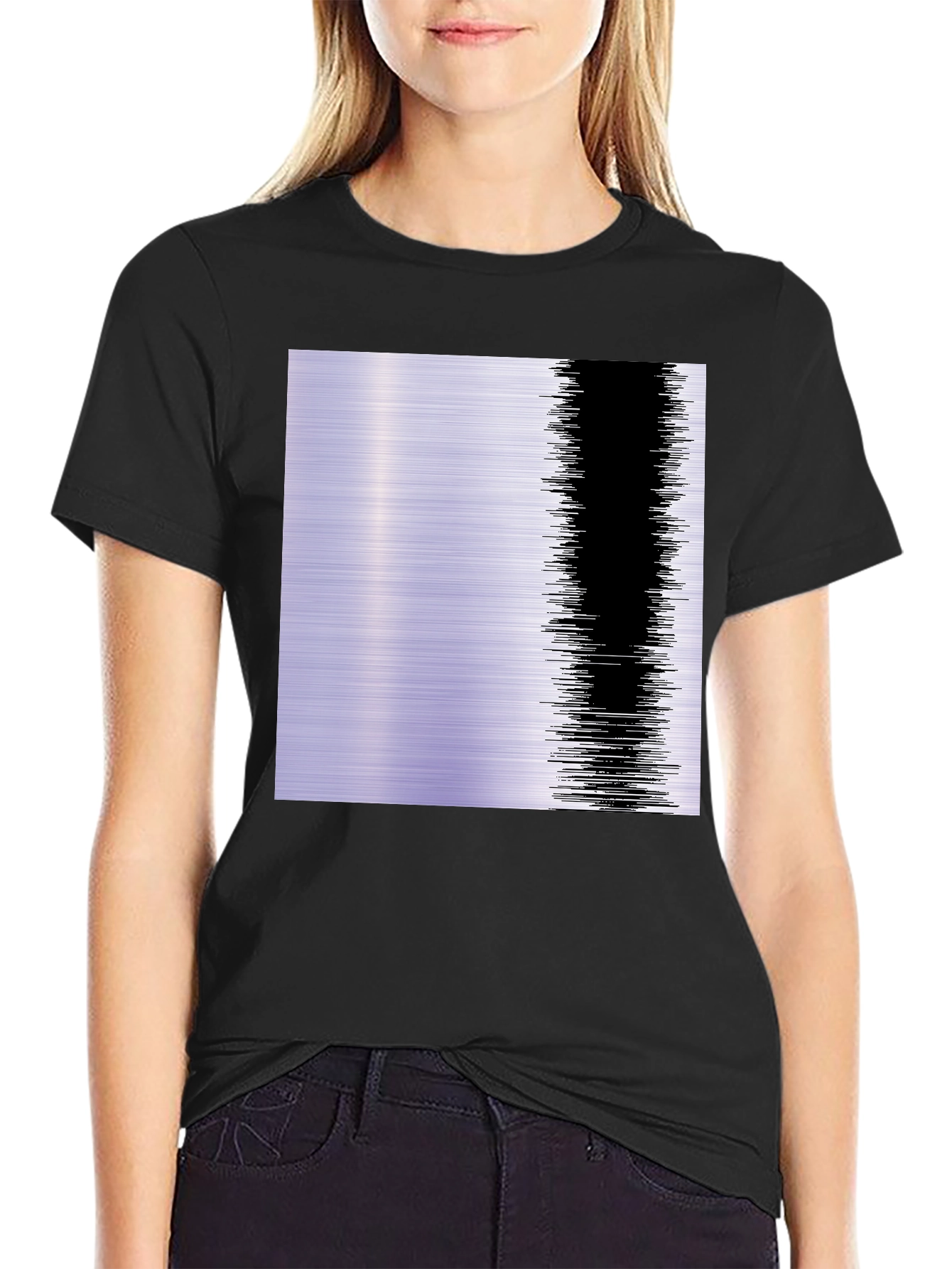 Modern Abstract Graphic T-Shirt - Black