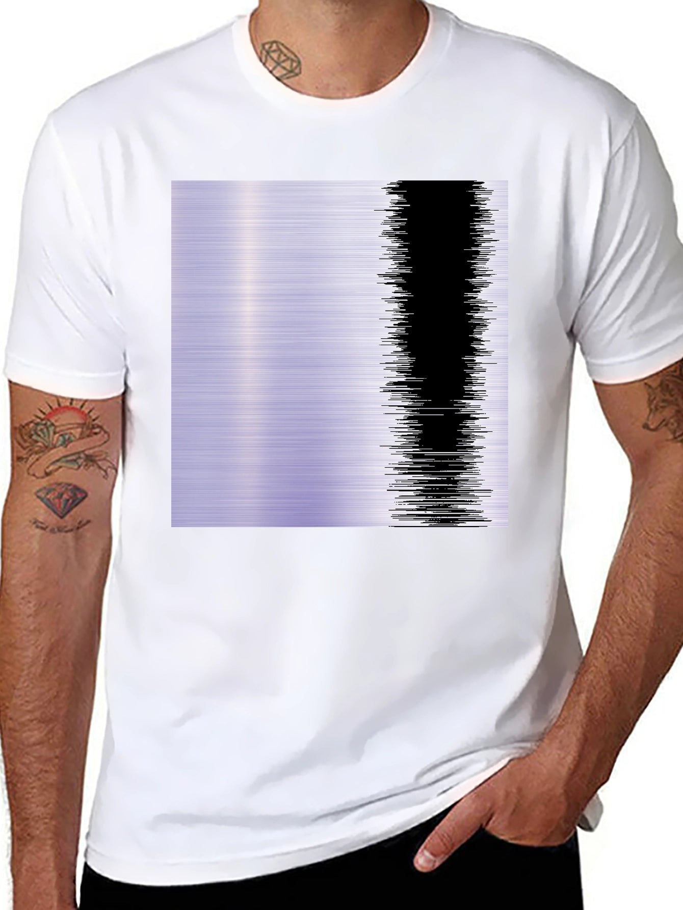 Modern Abstract Graphic T-Shirt - Black