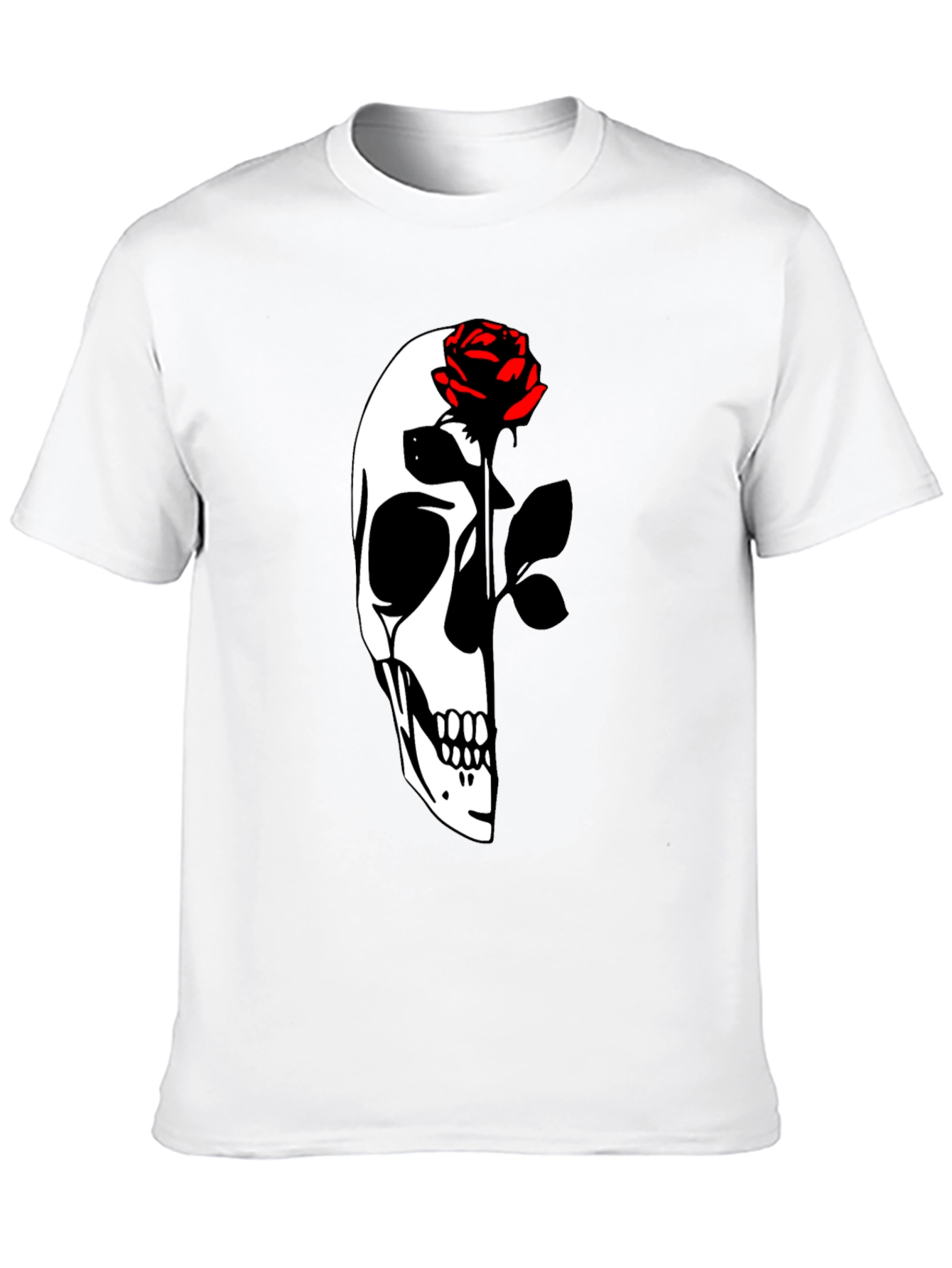 Skull & Rose Graphic T-Shirt - Dark Aesthetic