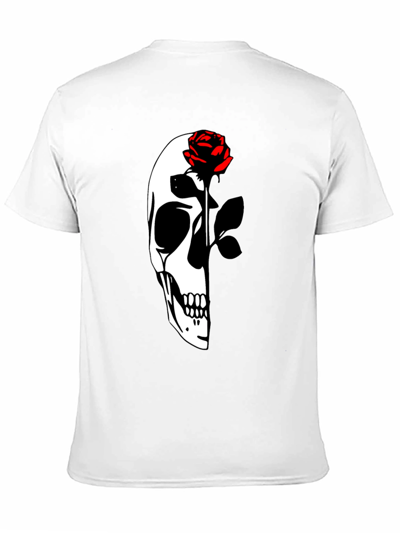 Skull & Rose Graphic T-Shirt - Dark Aesthetic