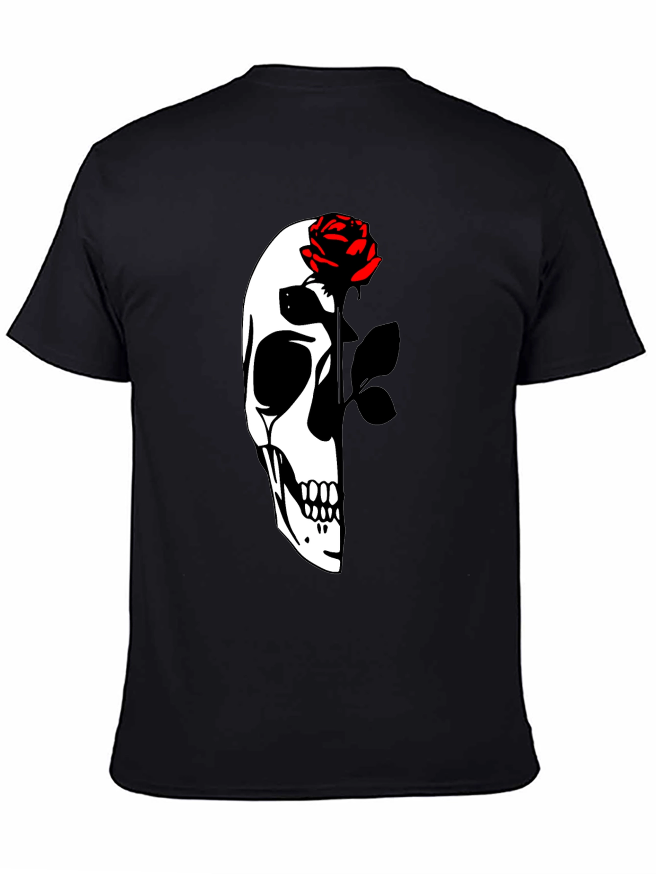 Skull & Rose Graphic T-Shirt - Dark Aesthetic