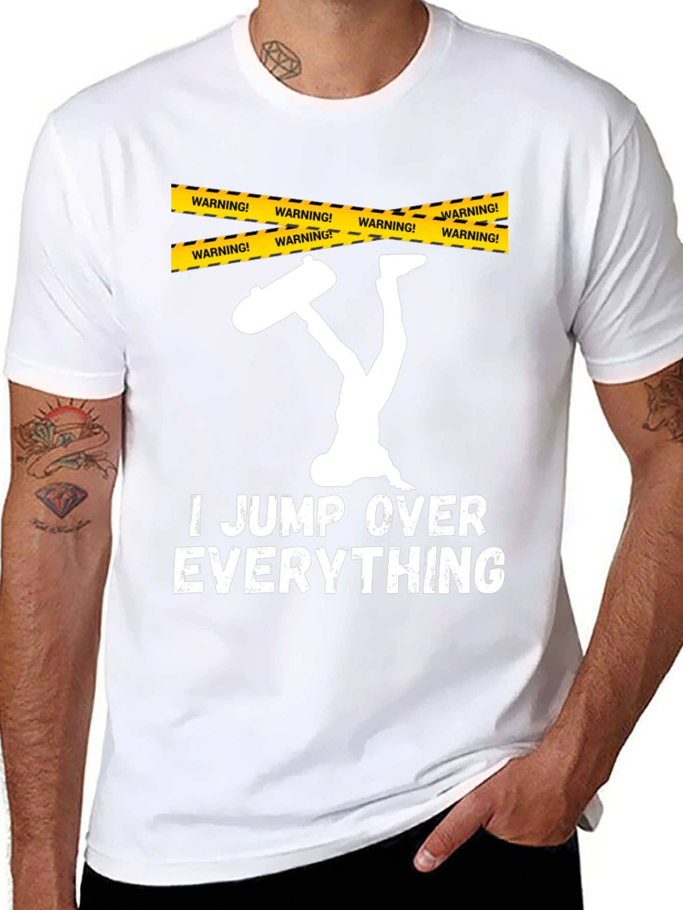 I Jump Over Everything T-Shirt Funny Skateboarder Gift
