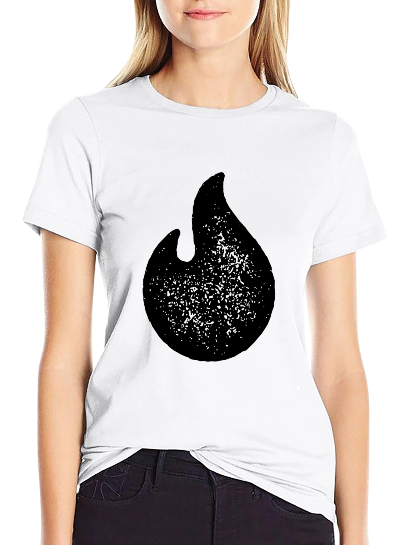 Black Flame Graphic T-Shirt - Casual Style