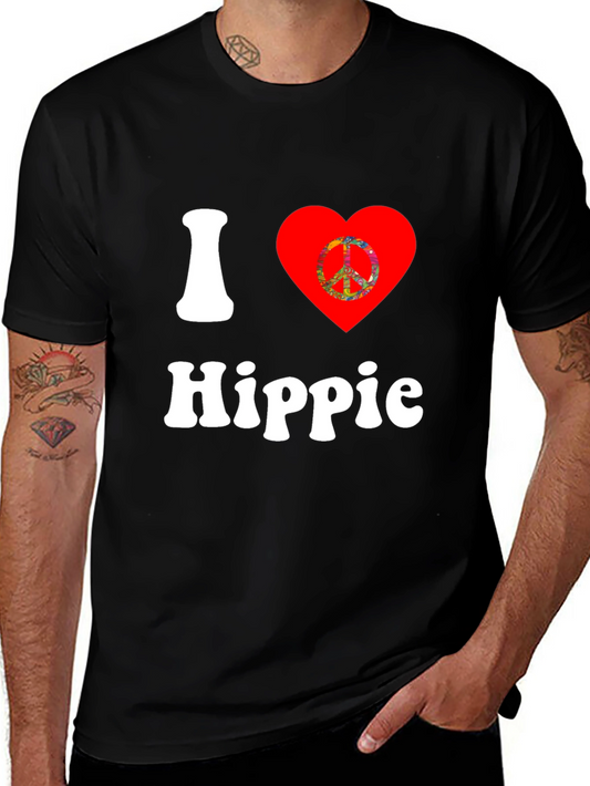 I Heart Hippie T-Shirt - Retro Peace Sign Graphic Tee