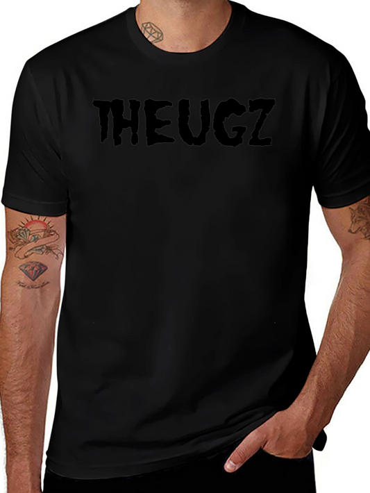 THEUGZ Black Graphic Tee - Modern Style