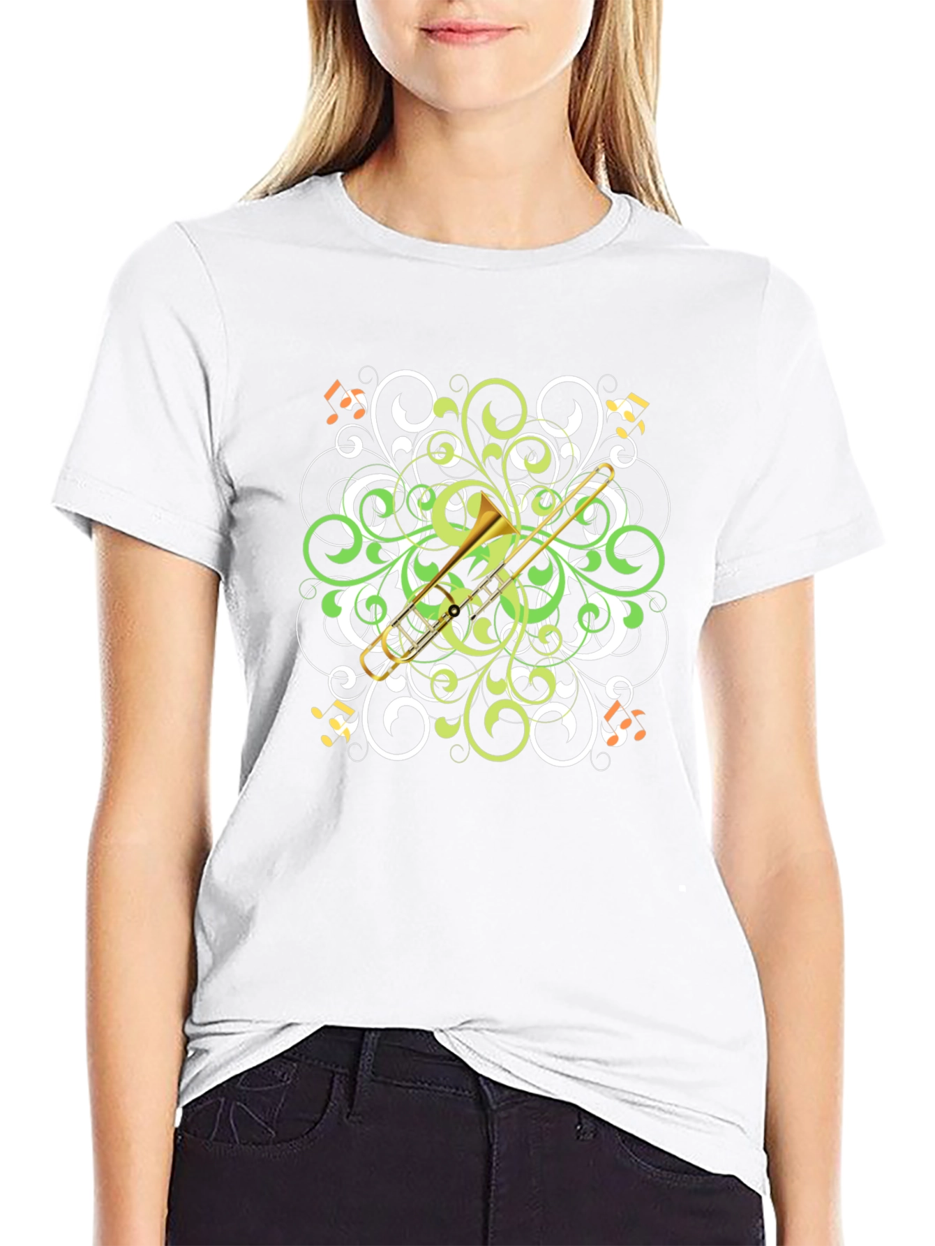 Trombone Swirl T-Shirt - Musical Style