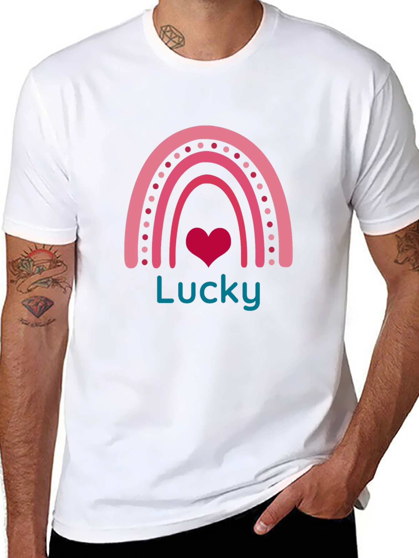 Lucky Rainbow Heart Graphic Tee
