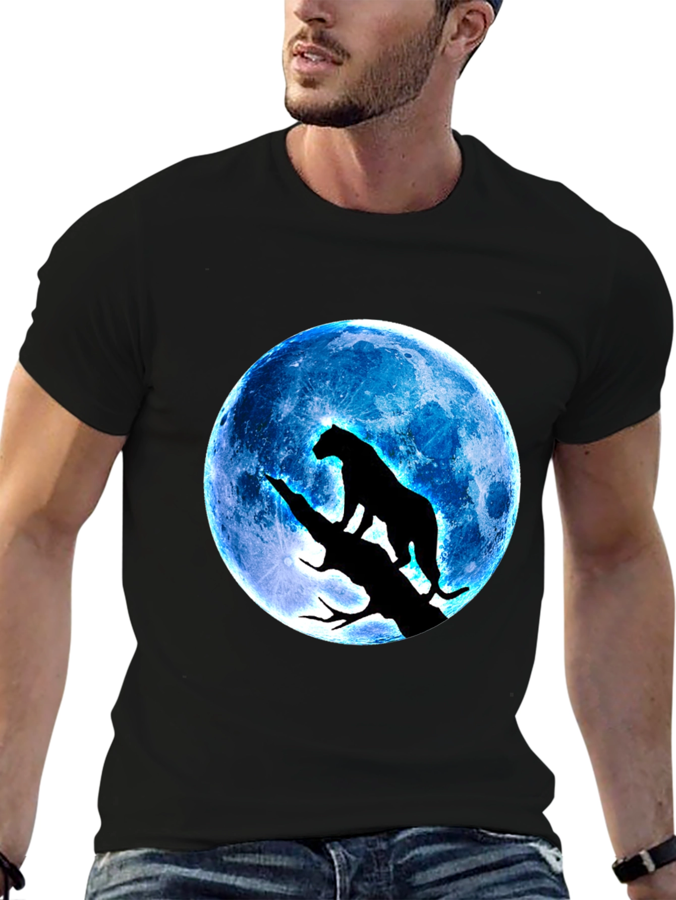 Black Panther Moon Mens Graphic Tee