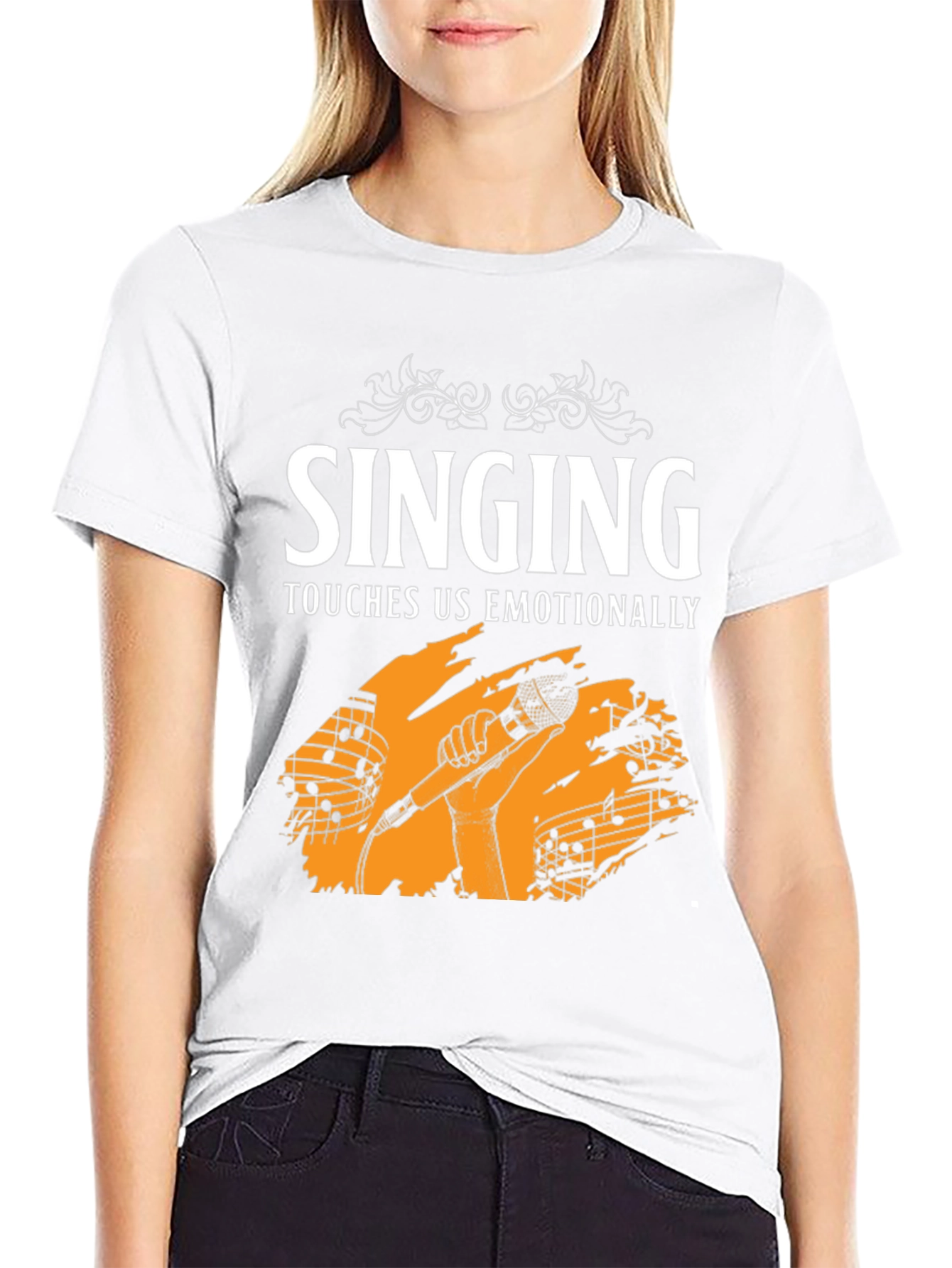 Singing Touches Us Emotionally Black T-Shirt