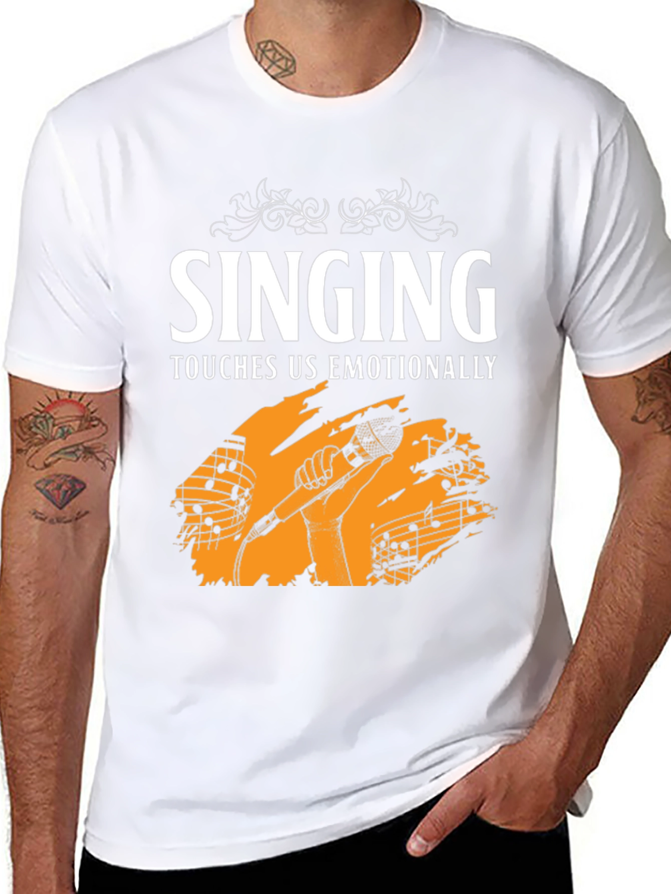 Singing Touches Us Emotionally Black T-Shirt