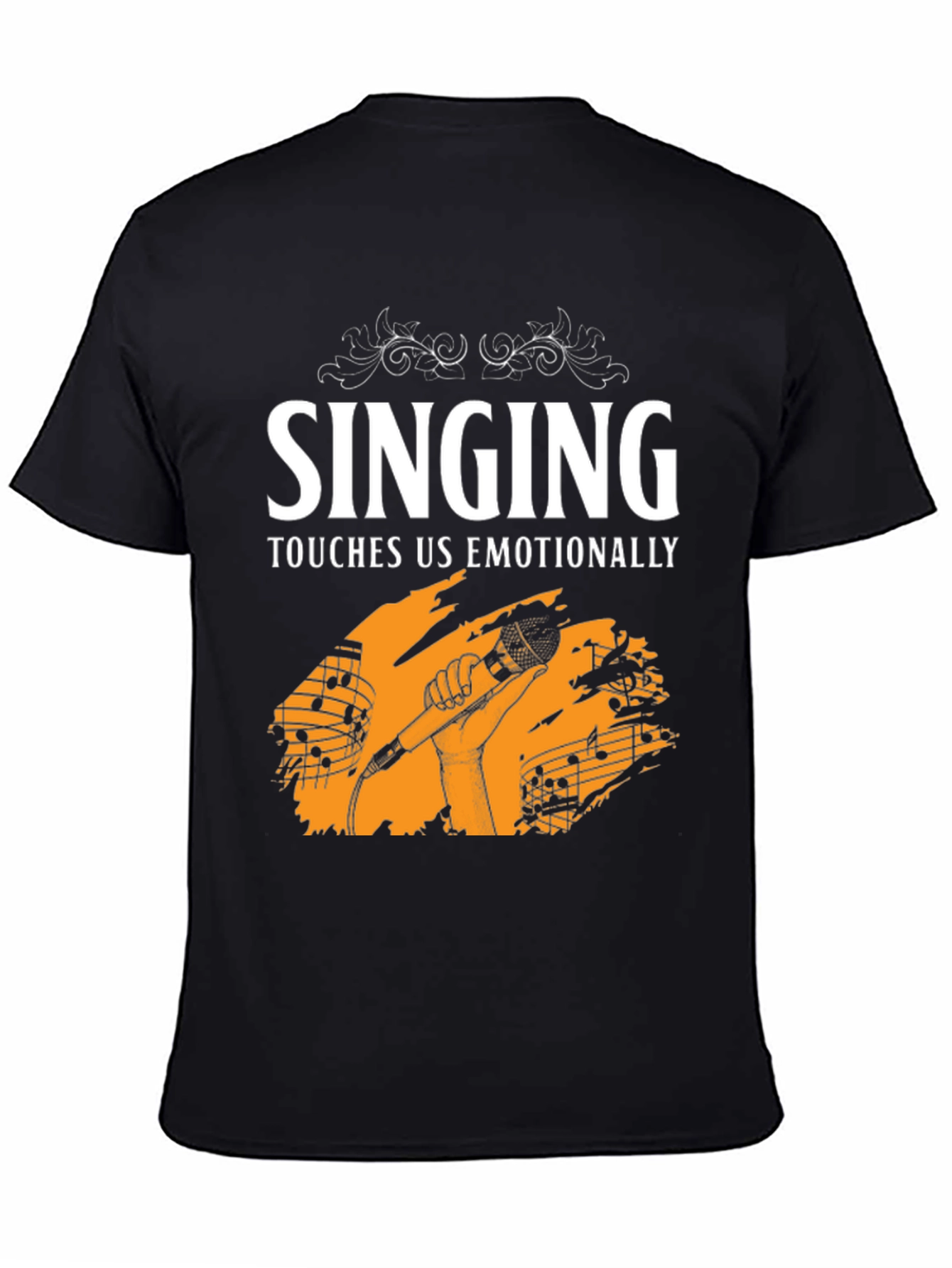 Singing Touches Us Emotionally Black T-Shirt