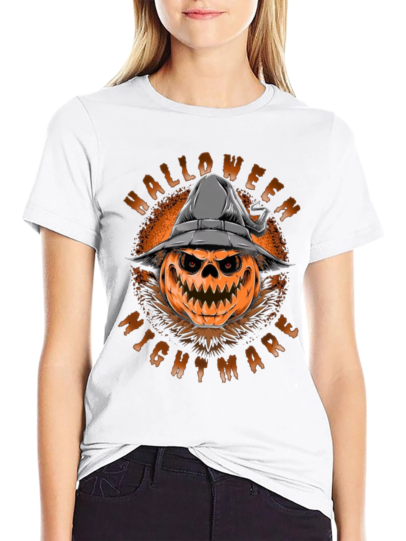 Halloween Nightmare Pumpkin Witch T-Shirt
