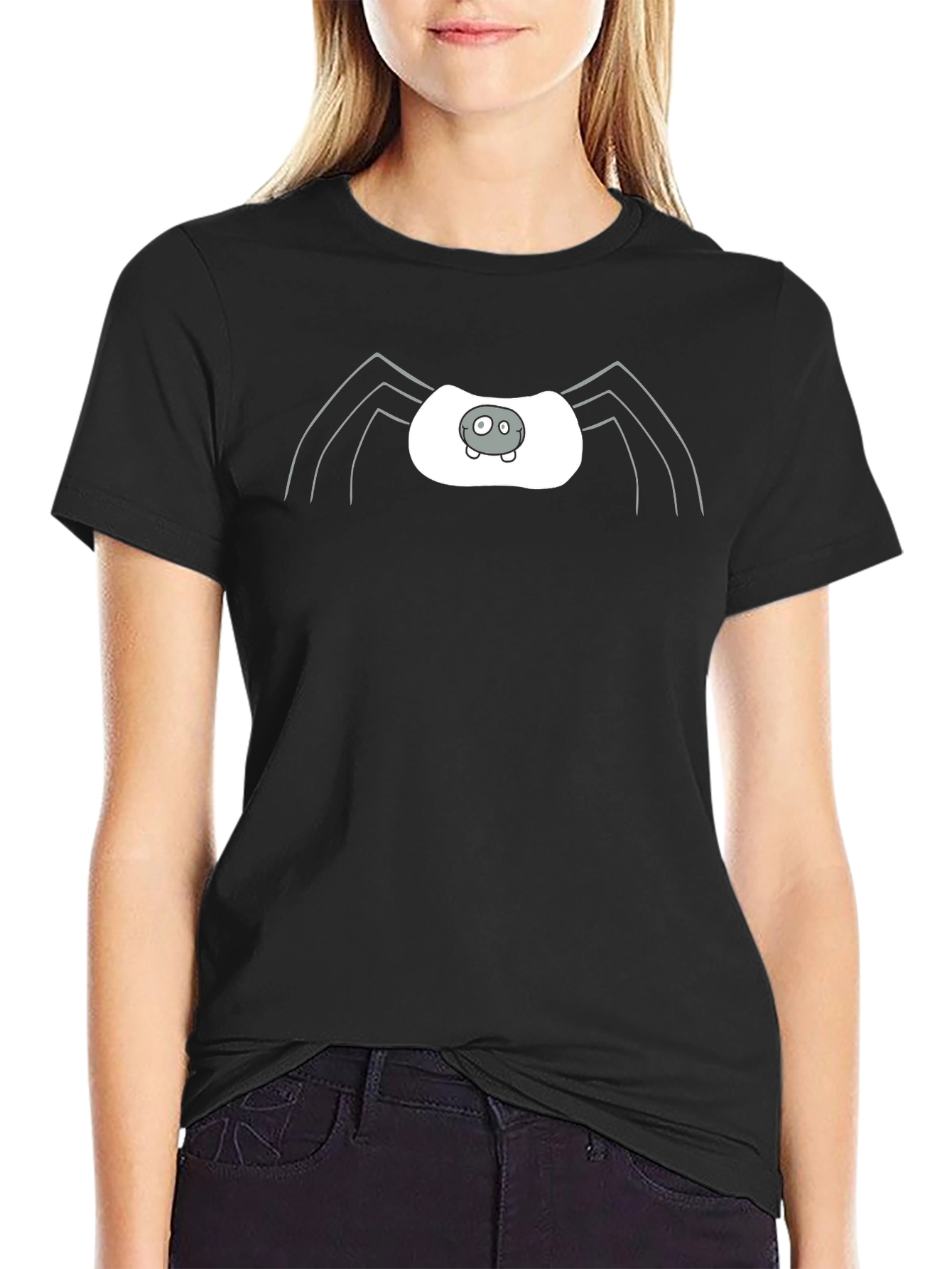 Cartoon Spider Graphic Black T-Shirt