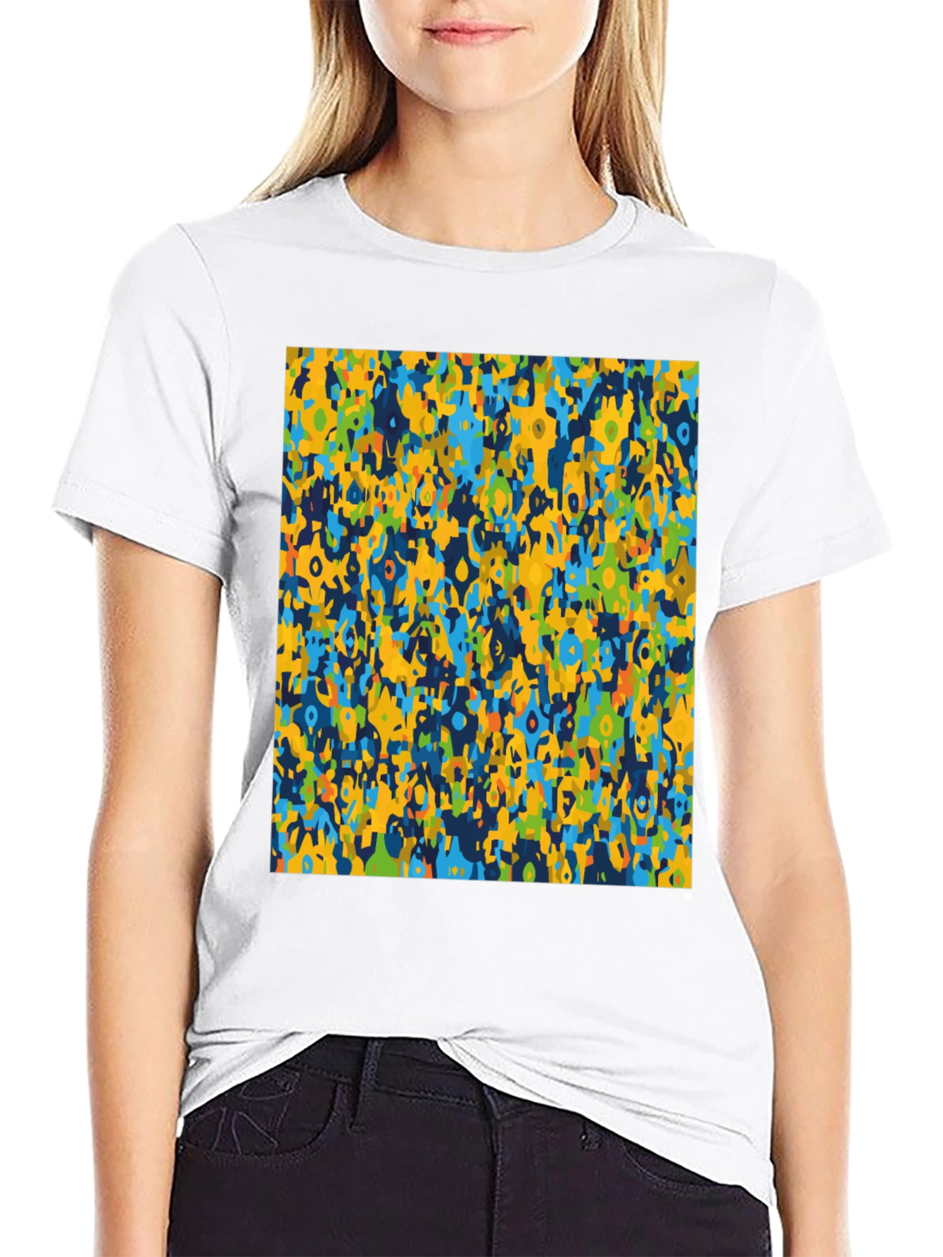 Abstract Pattern Mens Black Graphic T-Shirt