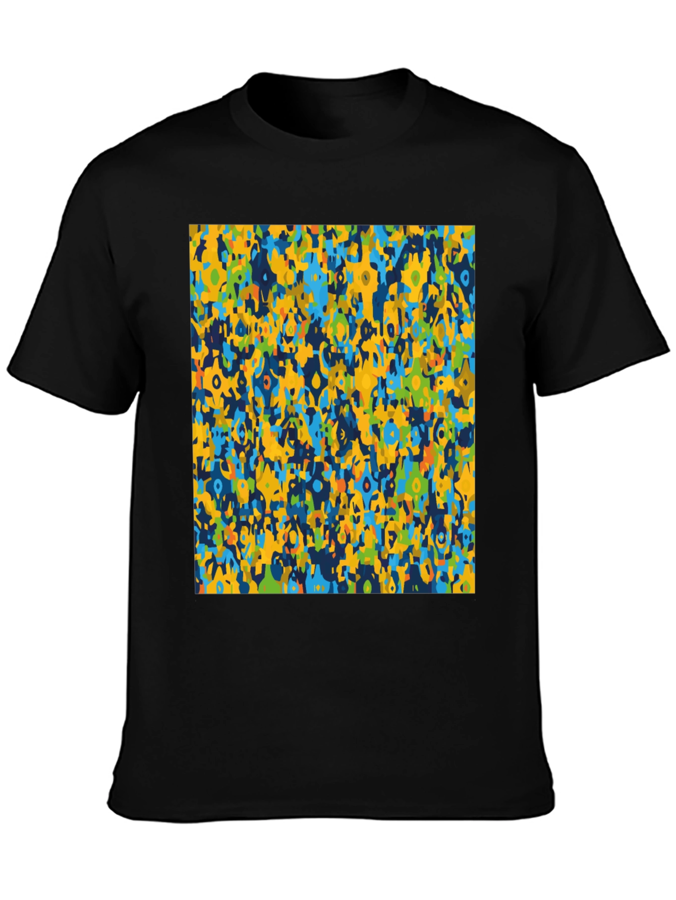 Abstract Pattern Mens Black Graphic T-Shirt