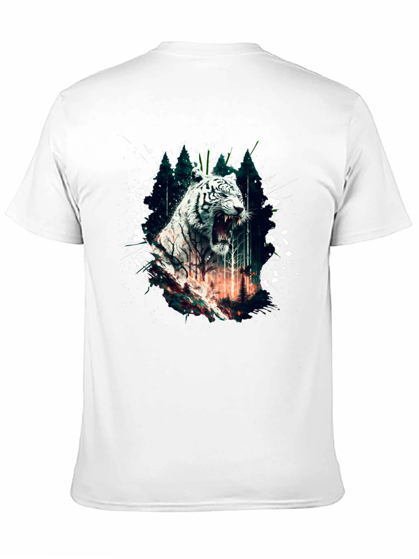 White Tiger Graphic T-Shirt - Mens Black Tee