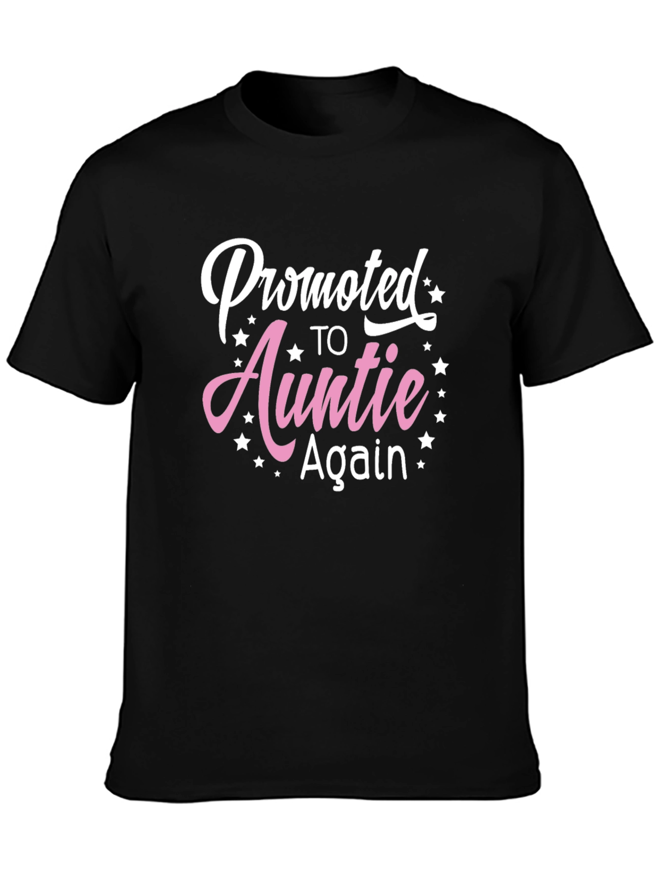 Promoted To Auntie Again Black T-Shirt