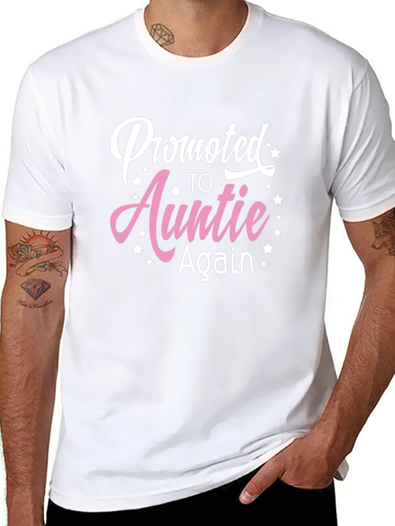Promoted To Auntie Again Black T-Shirt