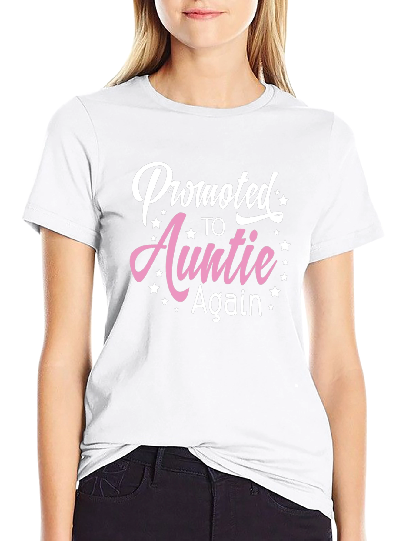 Promoted To Auntie Again Black T-Shirt