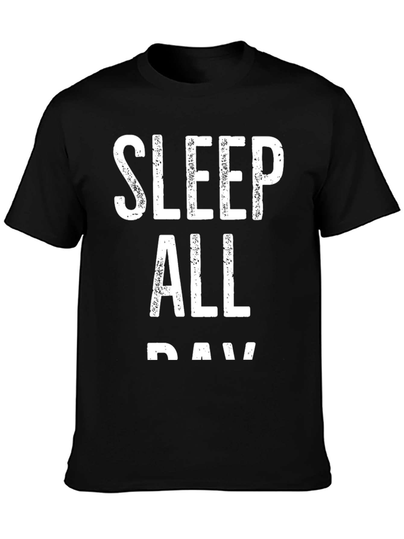 Sleep All Day Black Cotton Graphic Tee