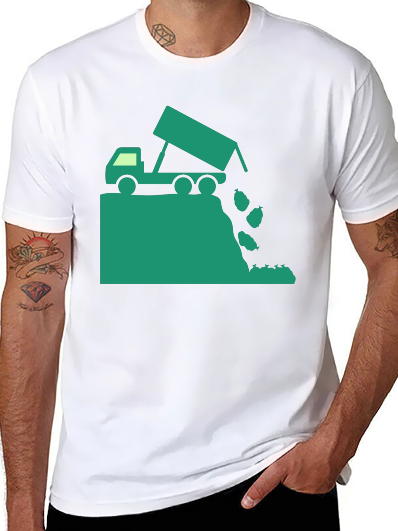 Dump Truck Graphic Tee - Black Short Sleeve