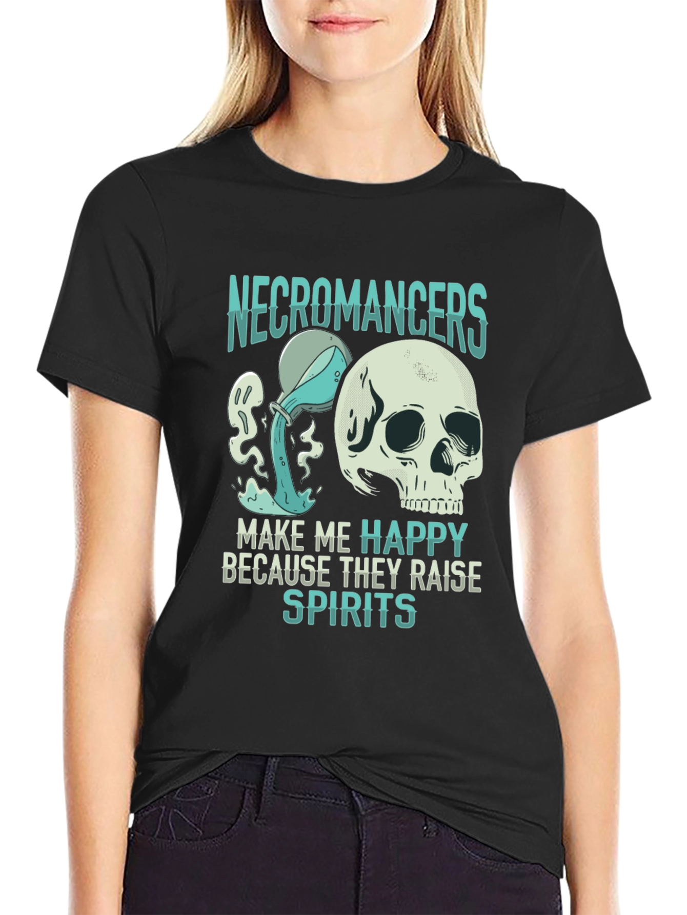 Necromancer Skull Graphic T-Shirt