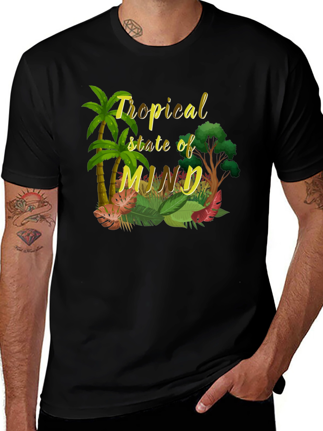 Tropical State of Mind Black T-Shirt
