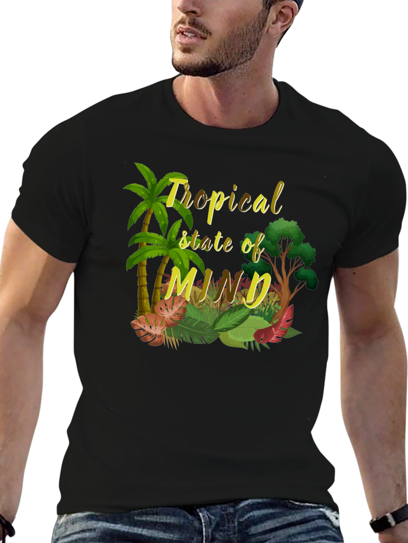 Tropical State of Mind Black T-Shirt