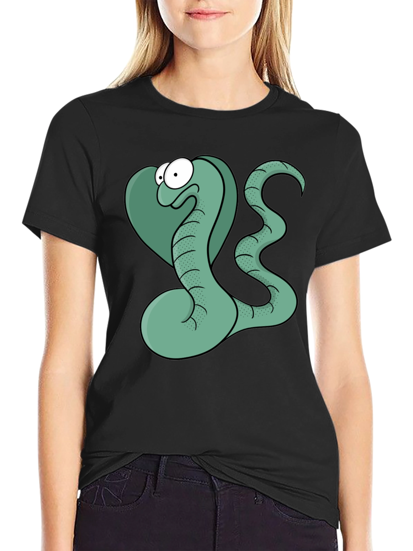 Cartoon Snake Graphic T-Shirt - Funny Mens Tee