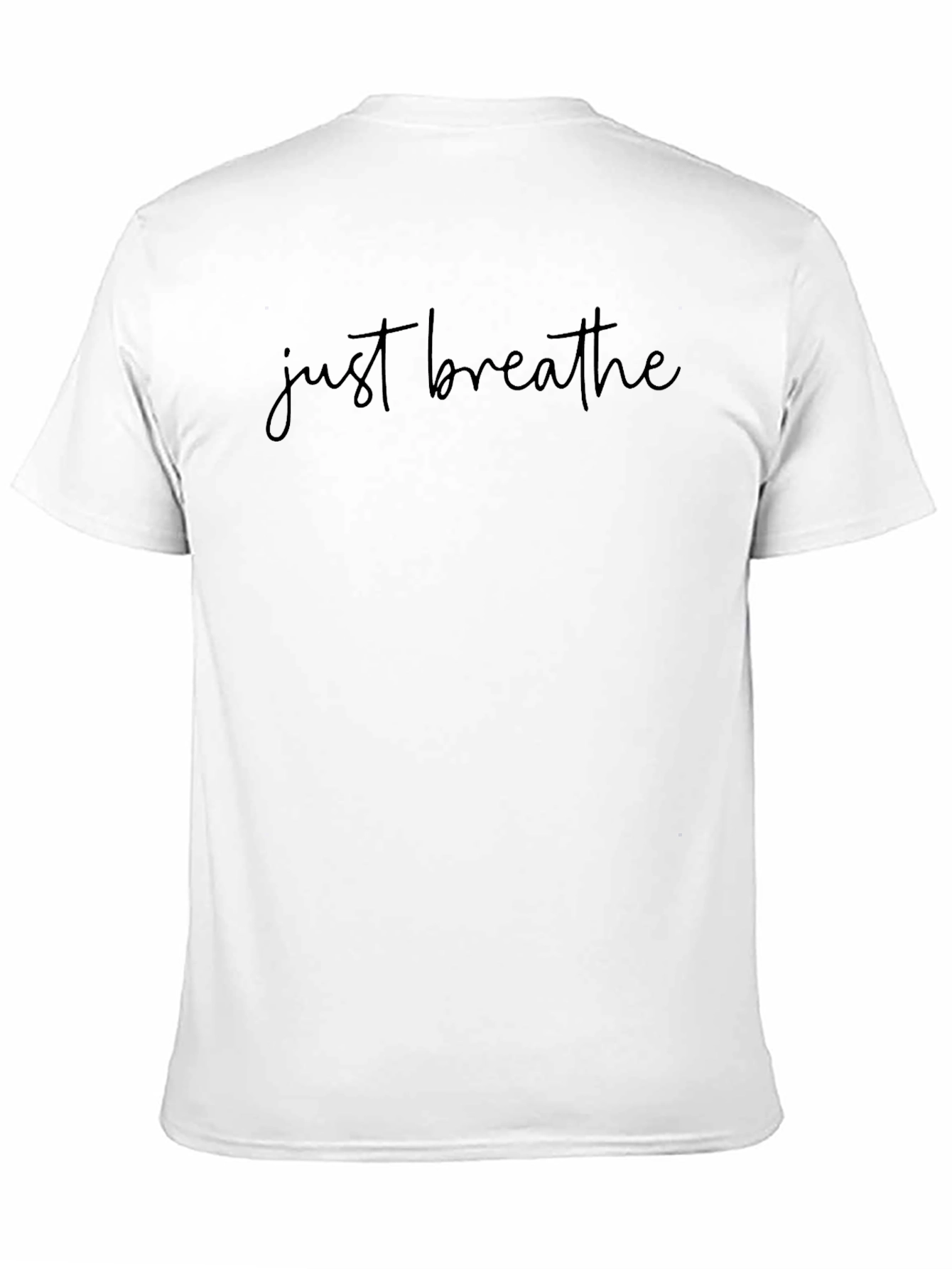 Just Breathe Black Graphic Tee - Relaxed Fit