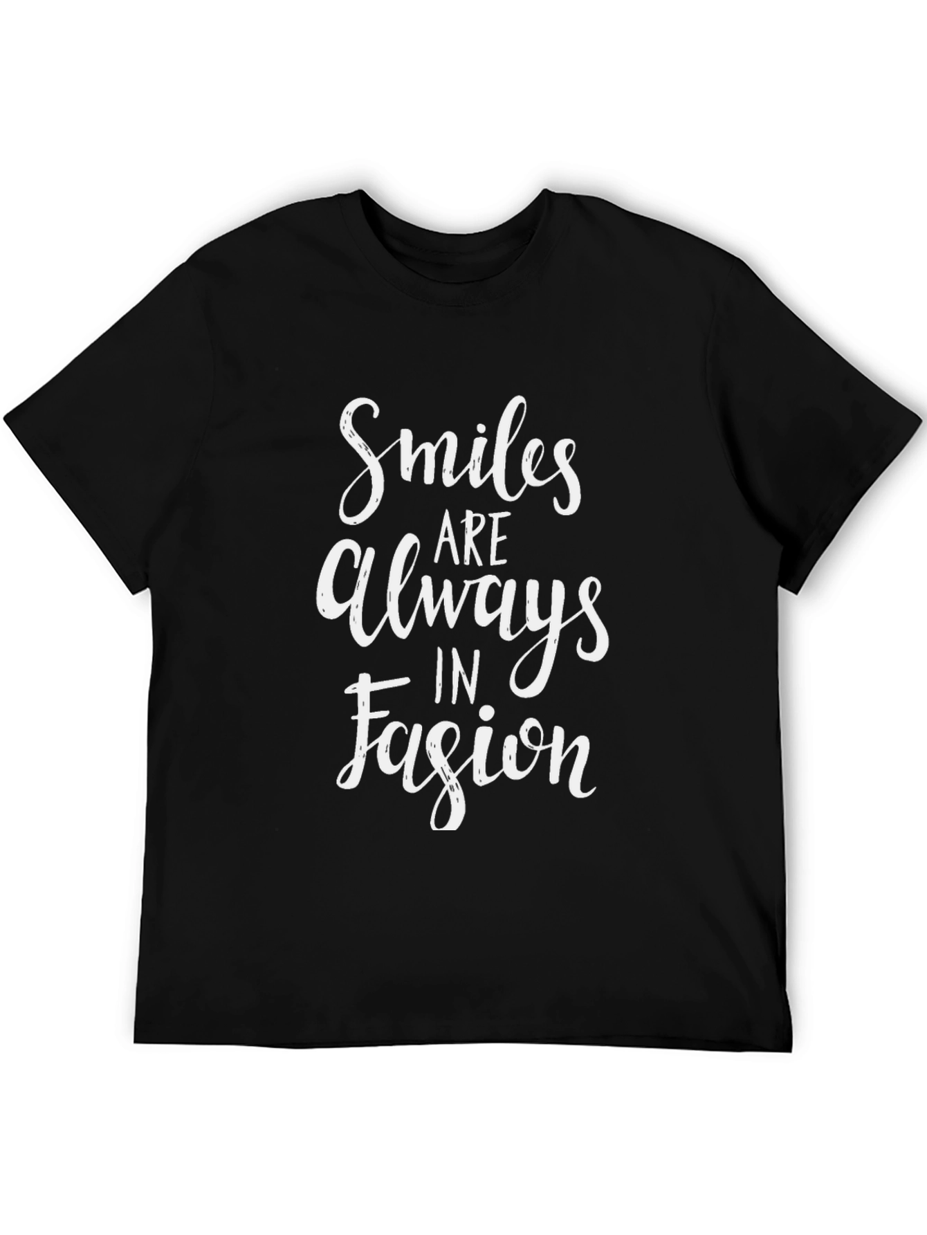 Smiles Always in Fashion Graphic Tee - Classic Black