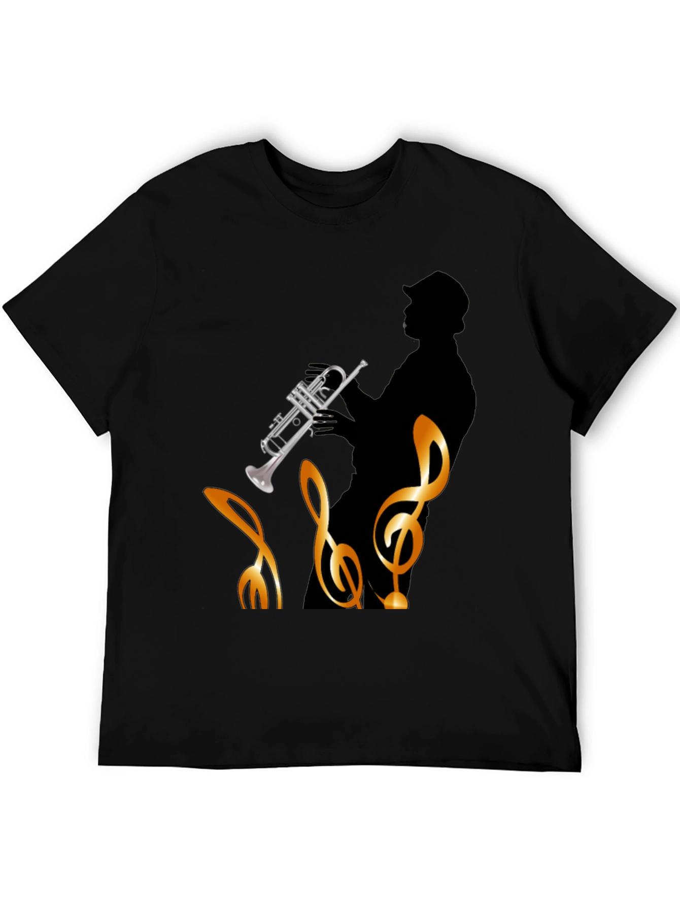 Jazz Musician Graphic T-Shirt - Black Cotton Tee