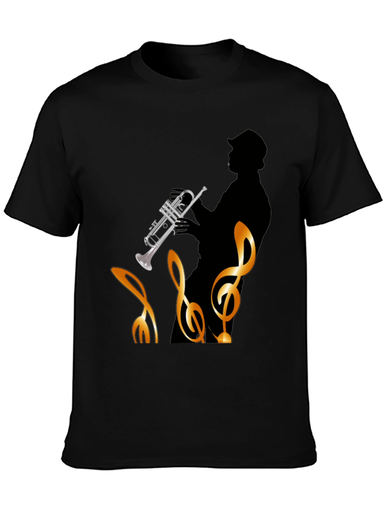 Jazz Musician Graphic T-Shirt - Black Cotton Tee