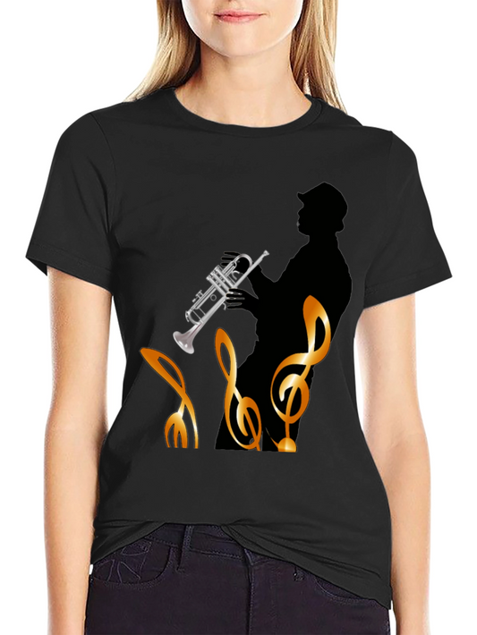 Jazz Musician Graphic T-Shirt - Black Cotton Tee