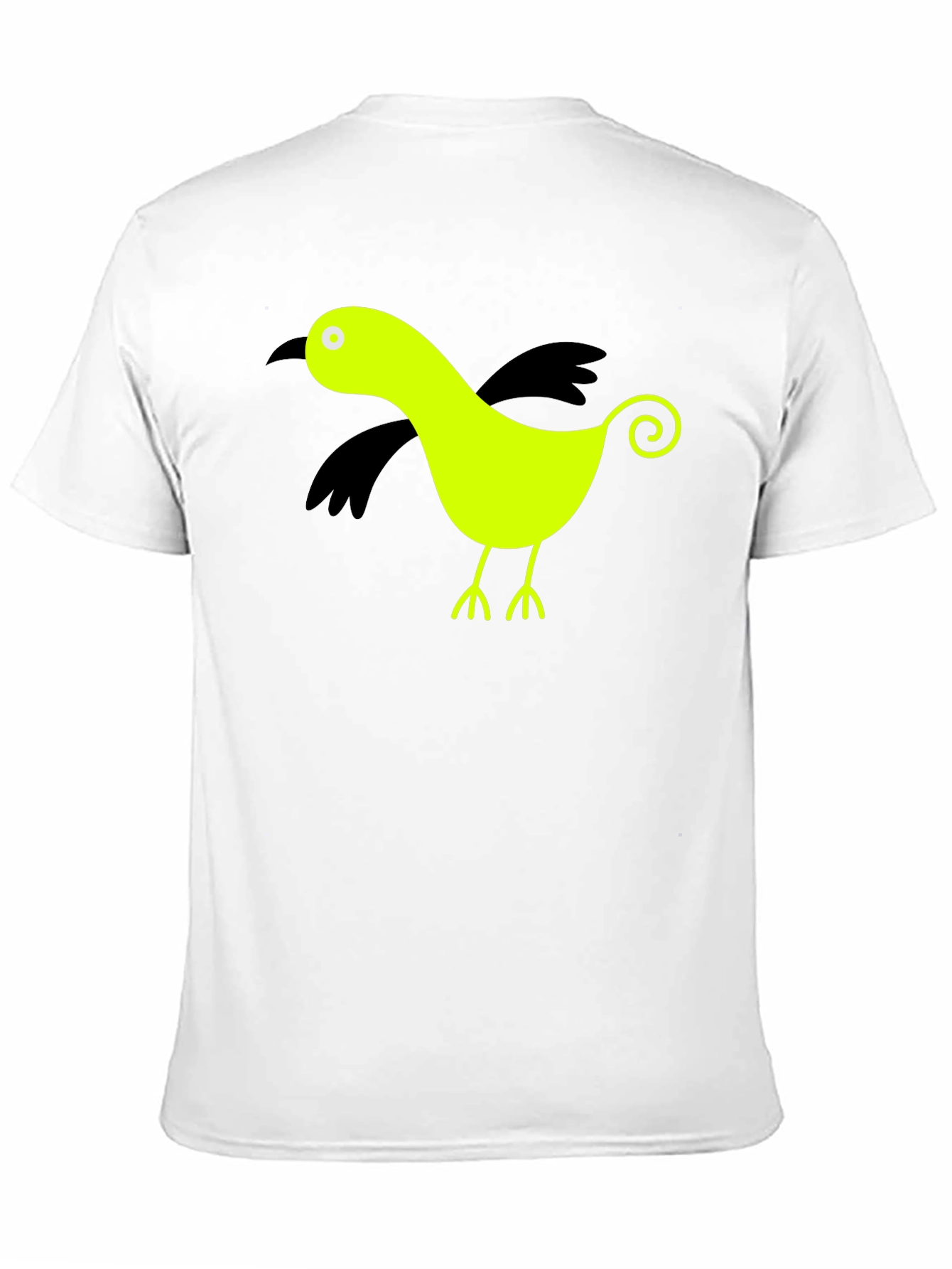 Whimsical Bird Graphic Tee - Black