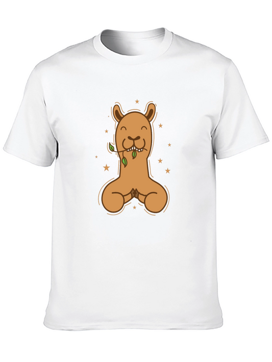 Llama Meditating Graphic T-Shirt - Casual Style