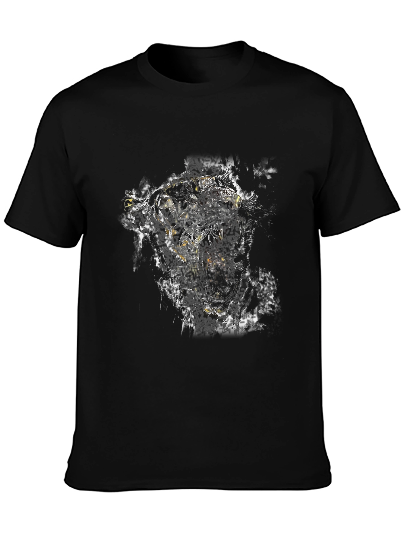 Tiger Graphic Black T-Shirt - Bold Animal Print Tee