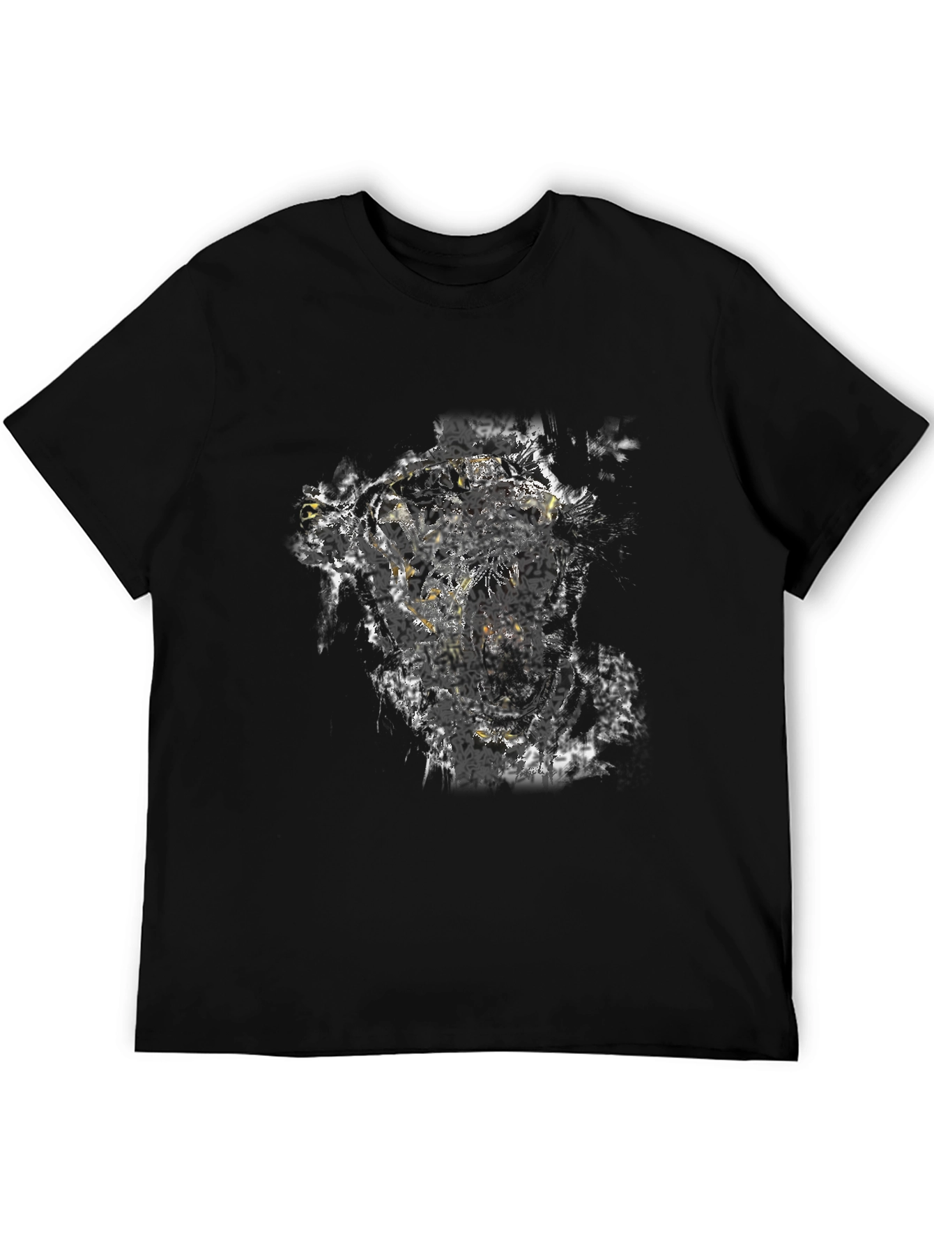 Tiger Graphic Black T-Shirt - Bold Animal Print Tee