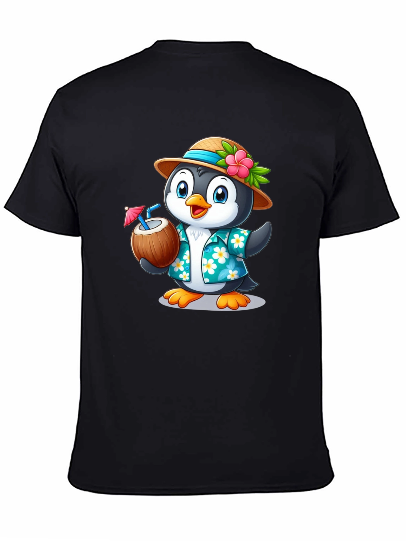 Tropical Penguin T-Shirt - Summer Vacation Vibe