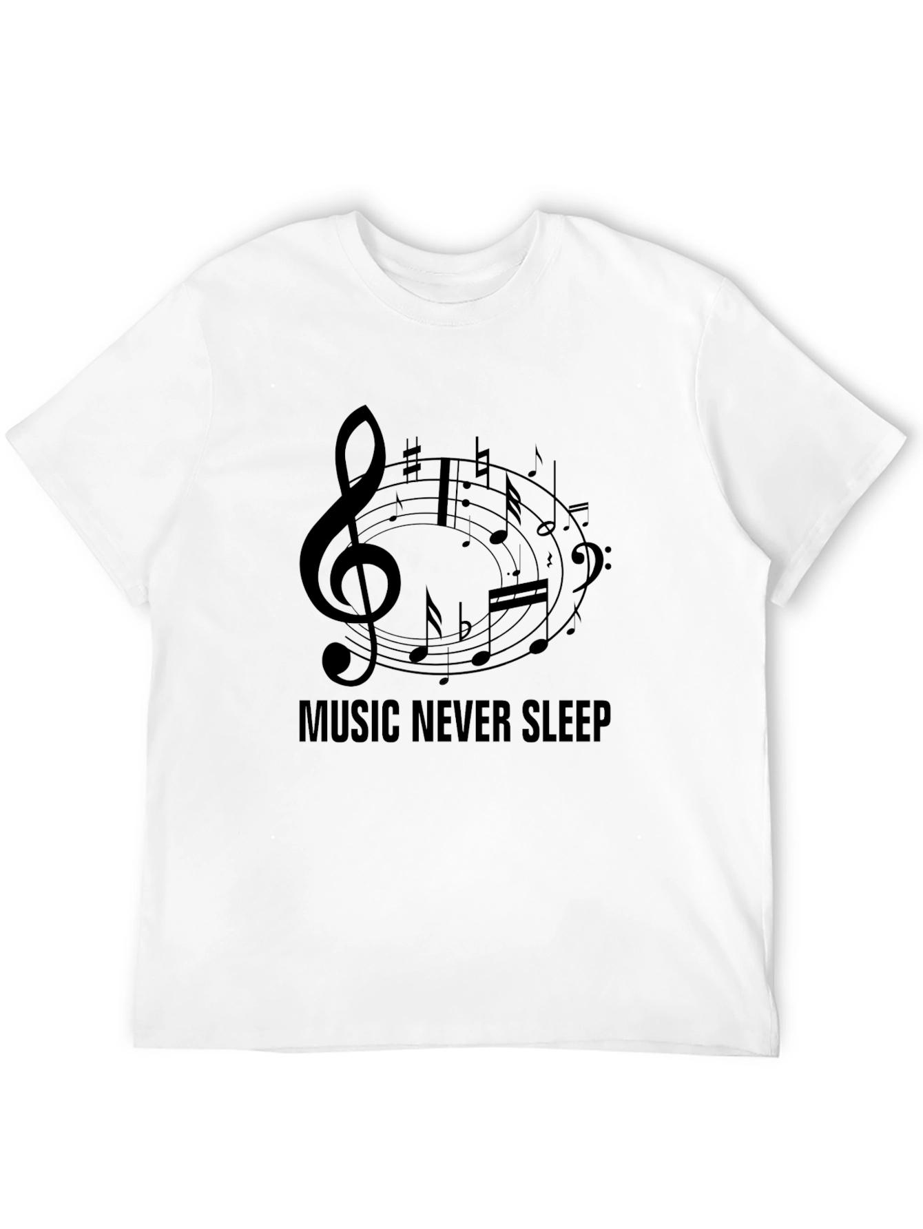 Music Never Sleeps Black Graphic Tee