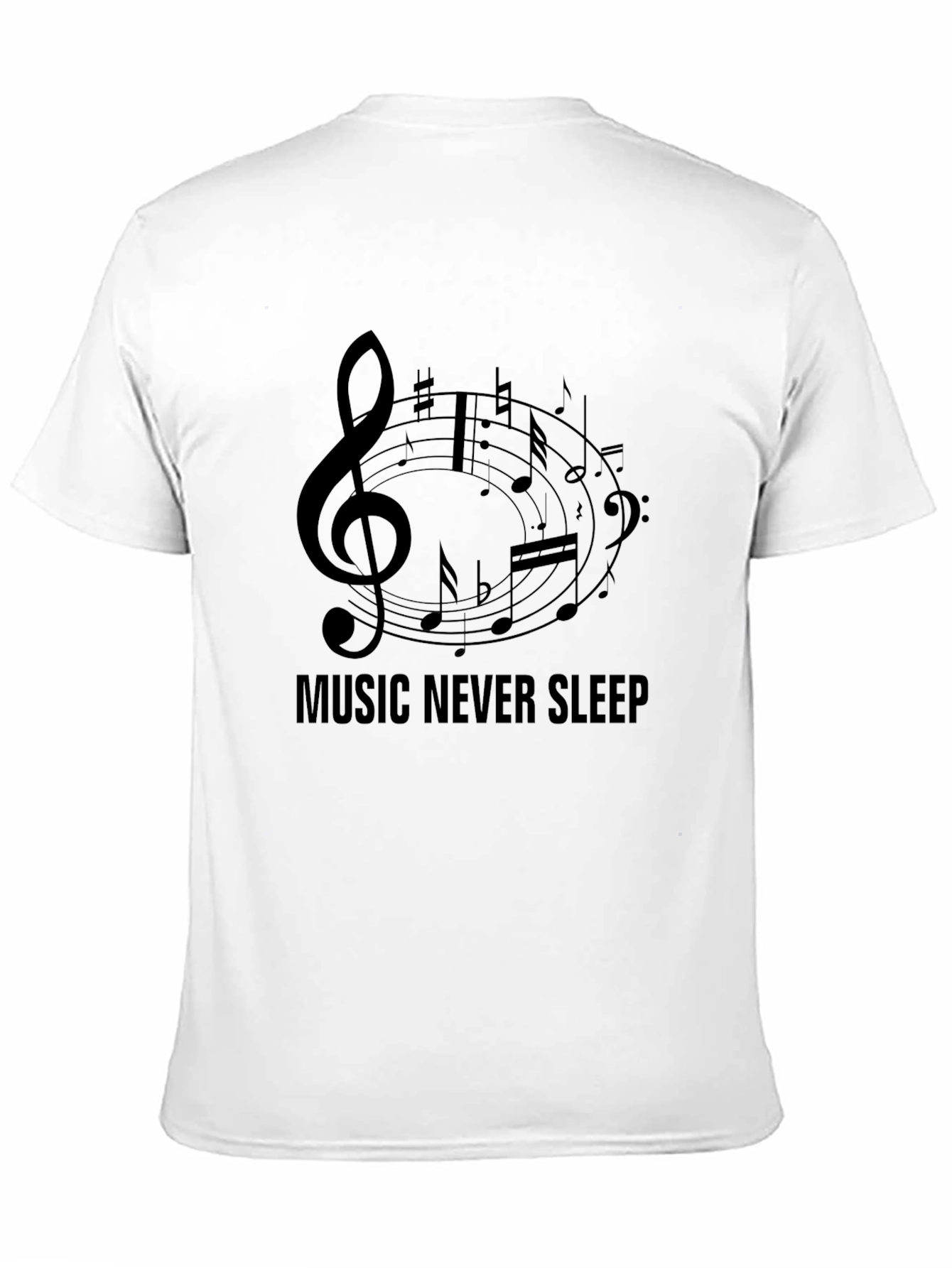 Music Never Sleeps Black Graphic Tee