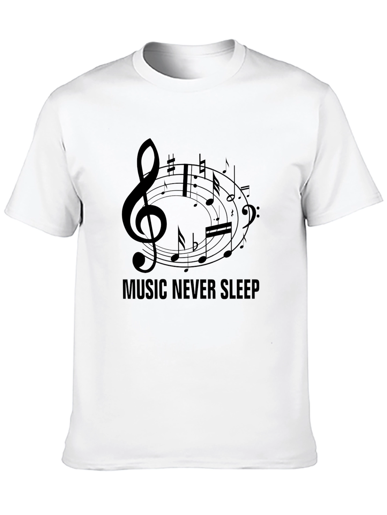 Music Never Sleeps Black Graphic Tee