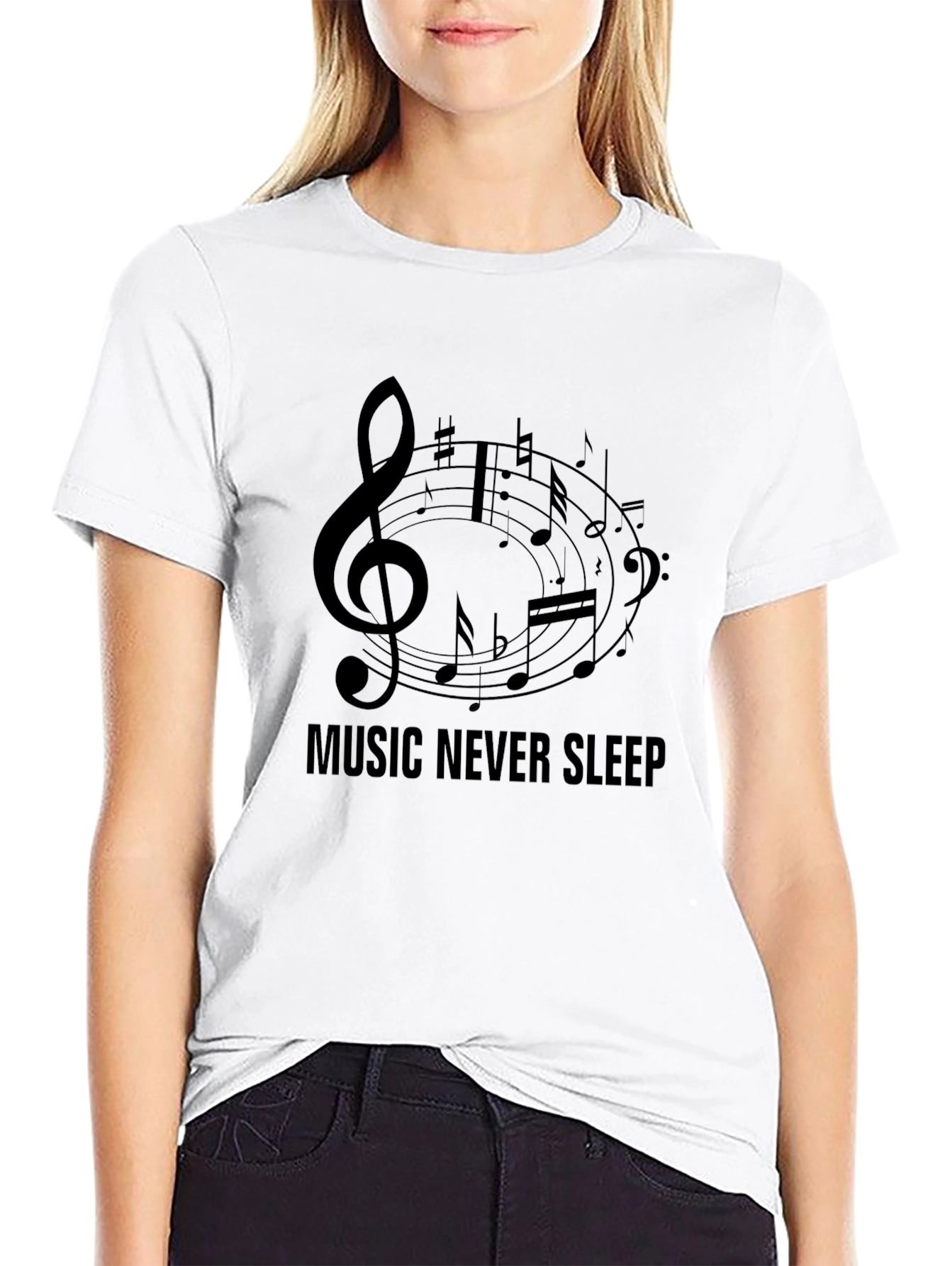 Music Never Sleeps Black Graphic Tee