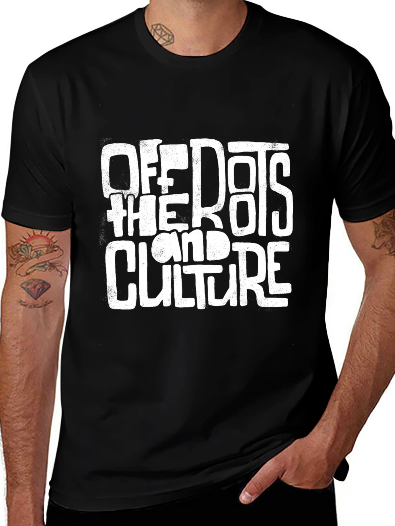 Off the Dots and Culture Black Graphic T-Shirt