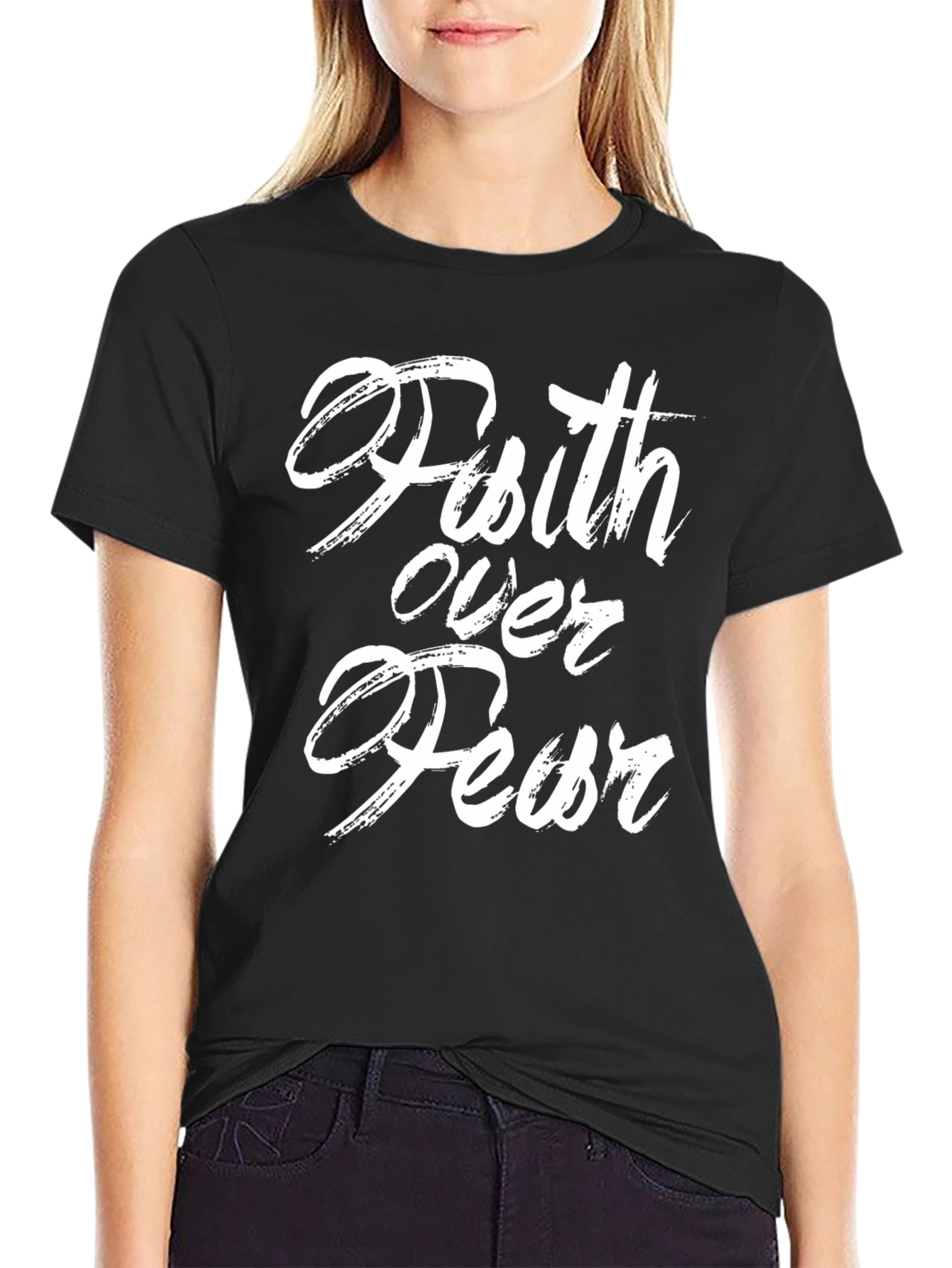 Faith Over Fear Black T-Shirt